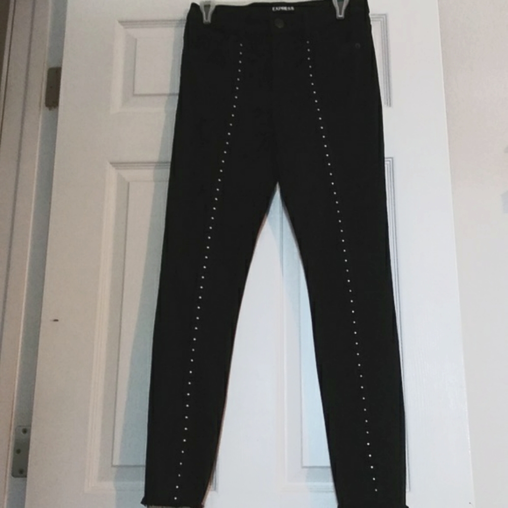 Express skinny jeans with rivets black size 4